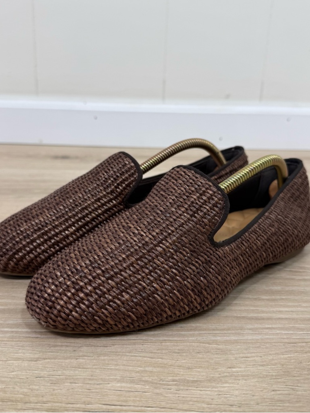 Birdies Brown Woven Loafers